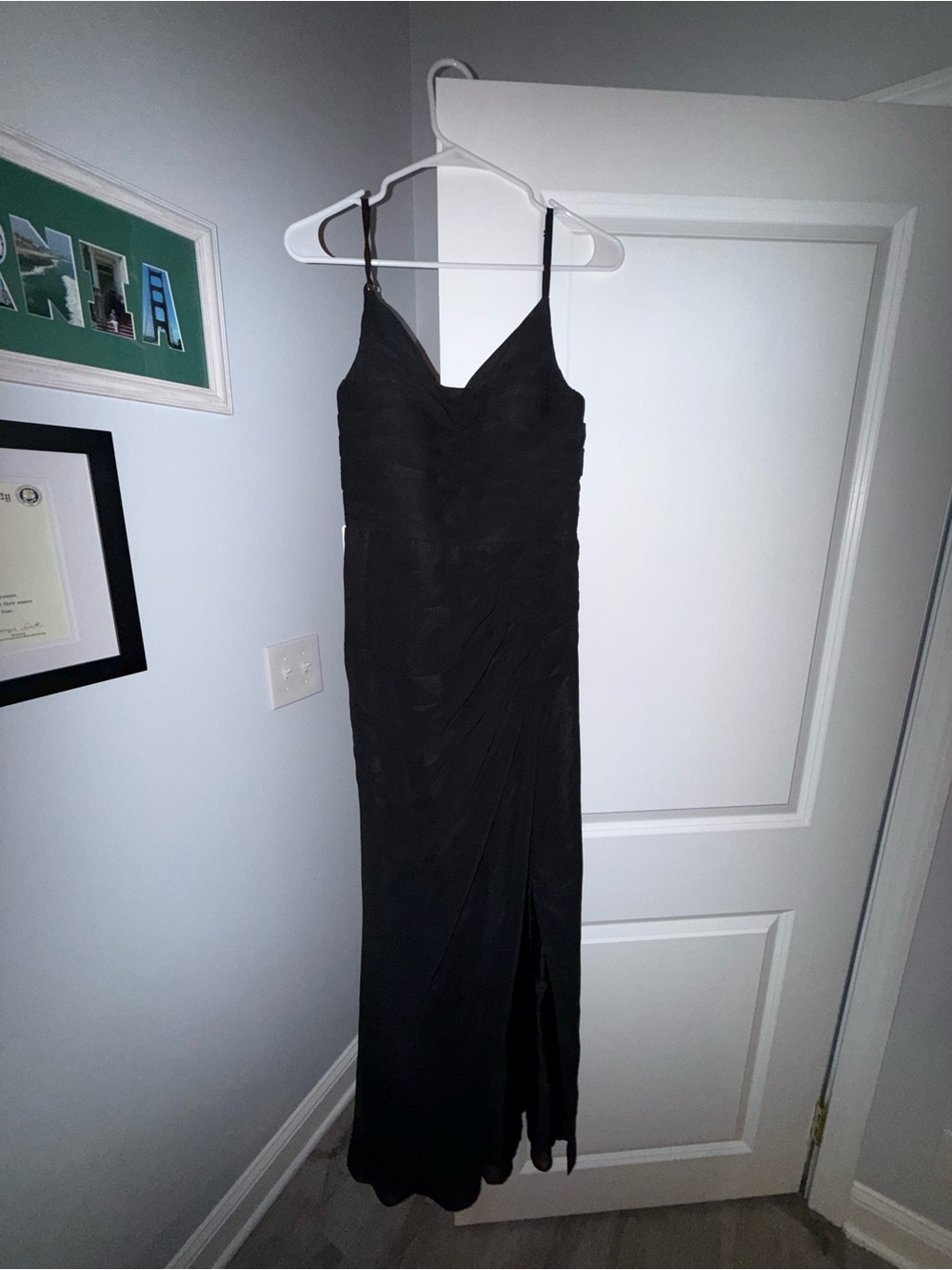 Azazie Black Spaghetti-Strap Maxi Dress